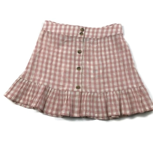 Topshop Dresses & Skirts - TopShop Pink Gingham Mini Skirt Size 6 NWT